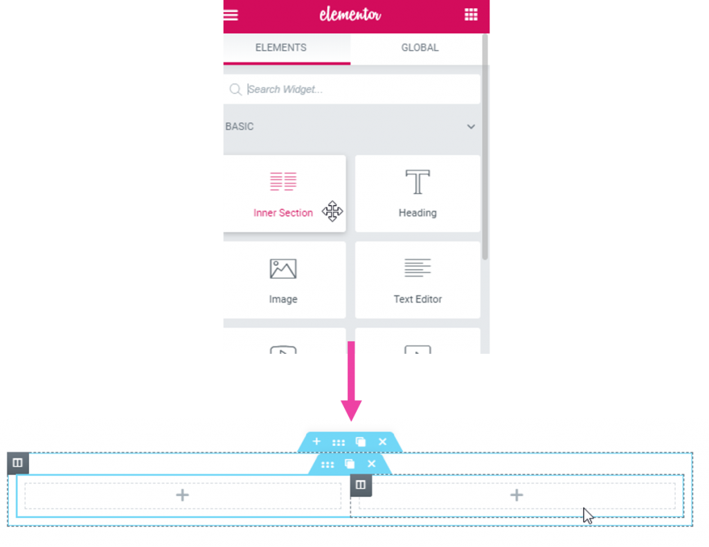 Section illimitée Nesting pour Elementor Étape 2