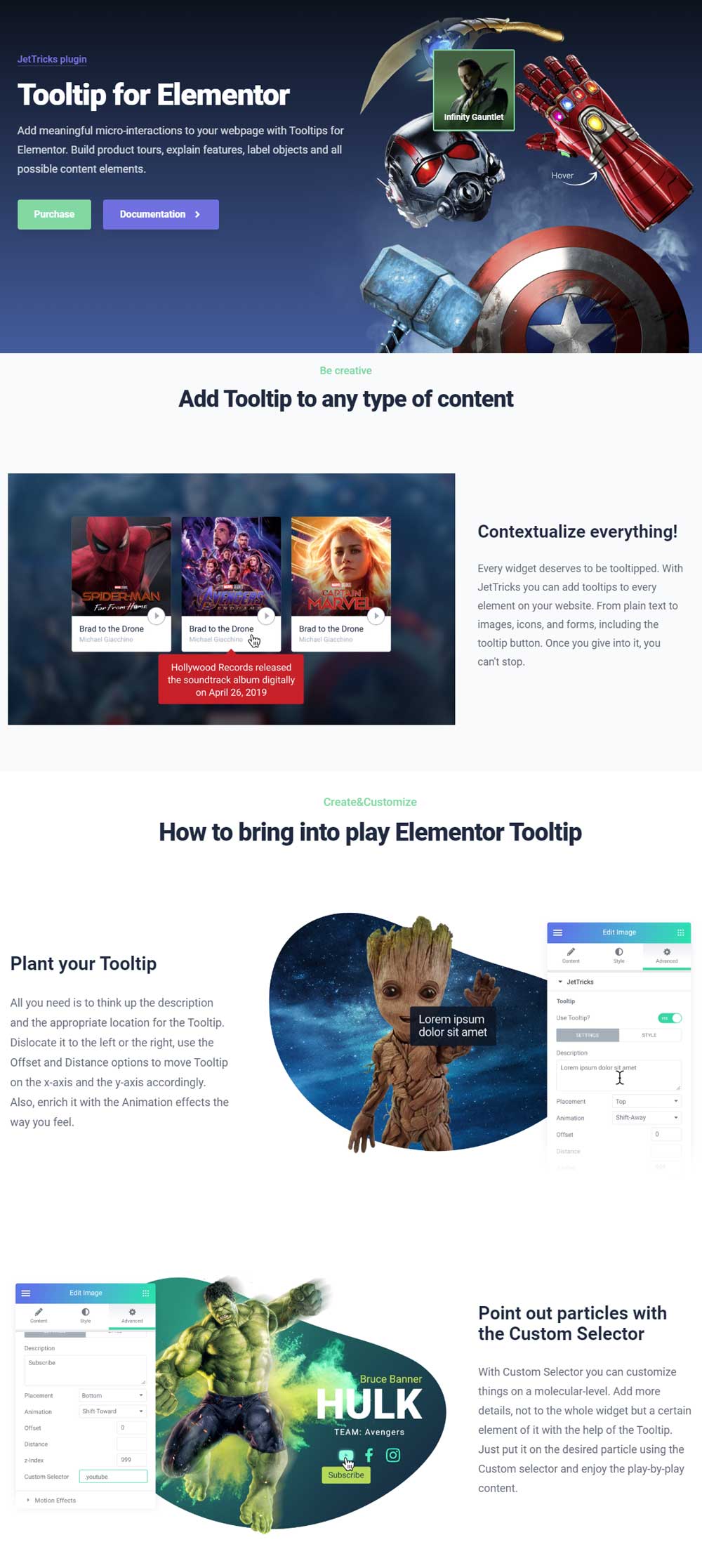Tooltip Widget di Crocoblock per Elementor