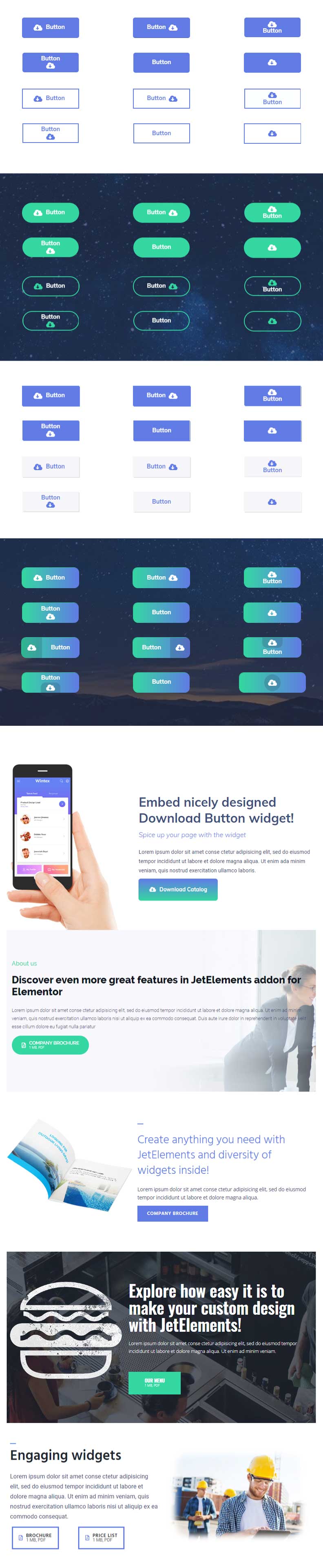 Pulsante / Scarica pulsante Widget da Crocoblock per Elementor