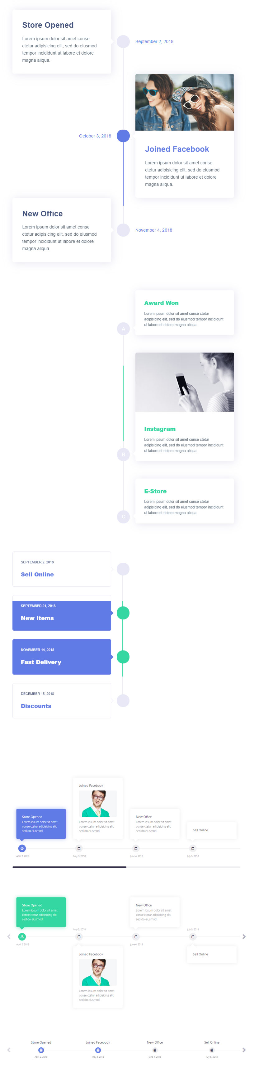 Timeline Widget da Crocoblock per Elementor