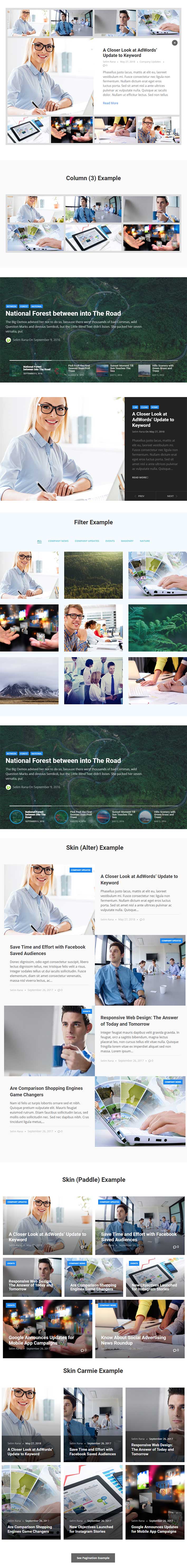 Entradas del blog Widget por Element Pack para Elementor