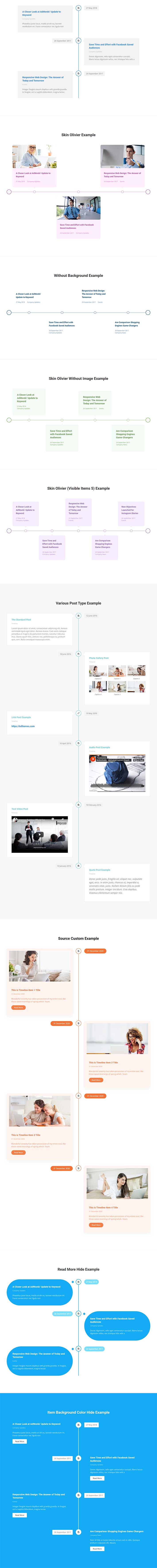 Timeline Widget da Element Pack per Elementor