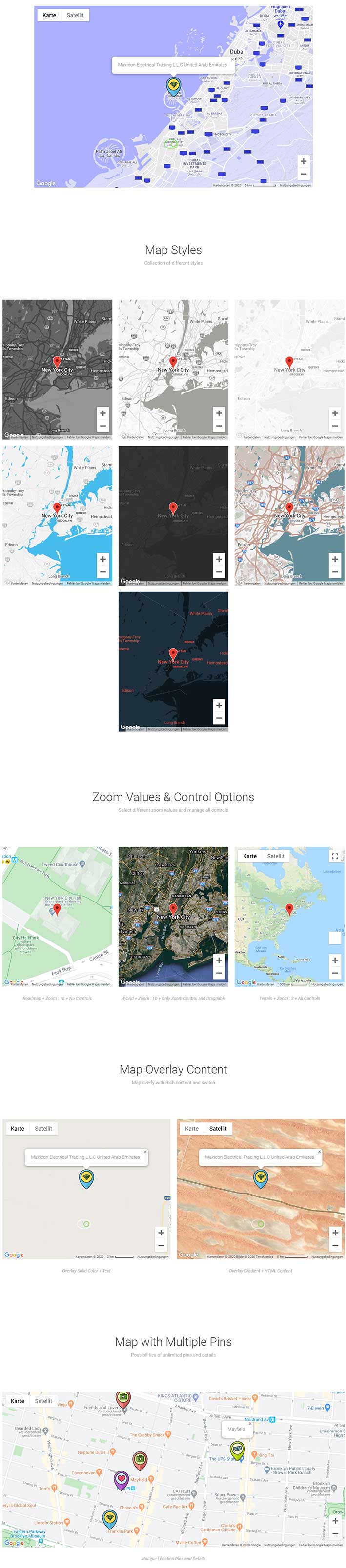 Google Maps Widget bij The Plus Addons voor Elementor