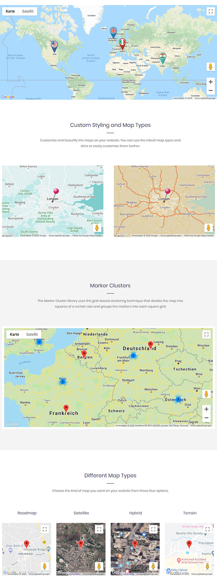 Google Maps Widget von Ultimate Addons für Elementor