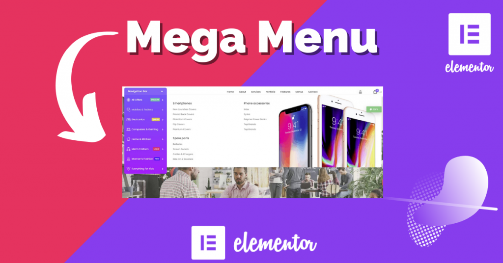 Elementor Addons für Mega Menu Widget