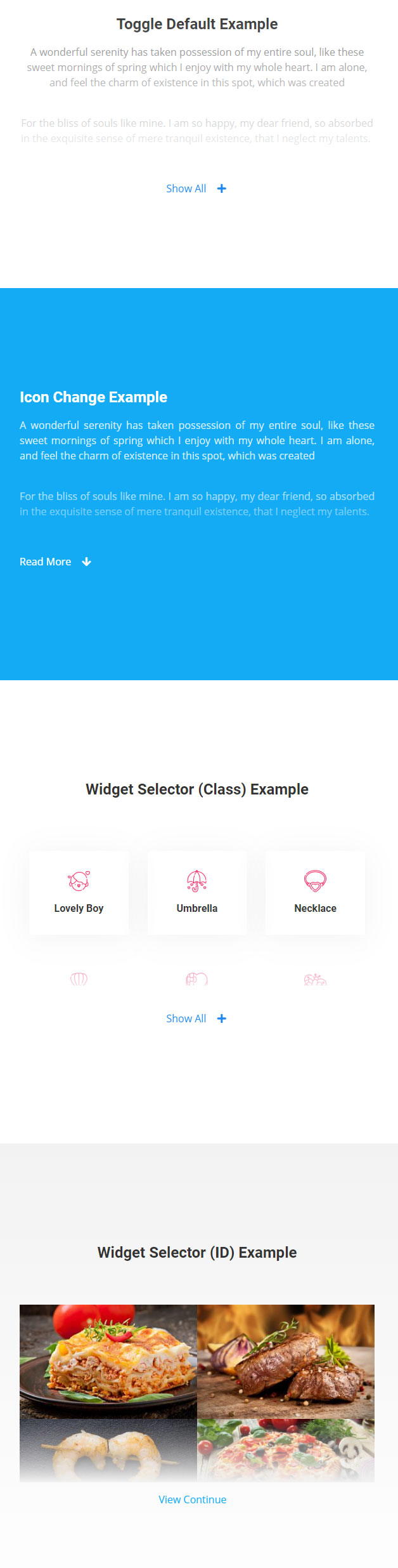 Déplier, voir plus Widget par Element Pack pour Elementor