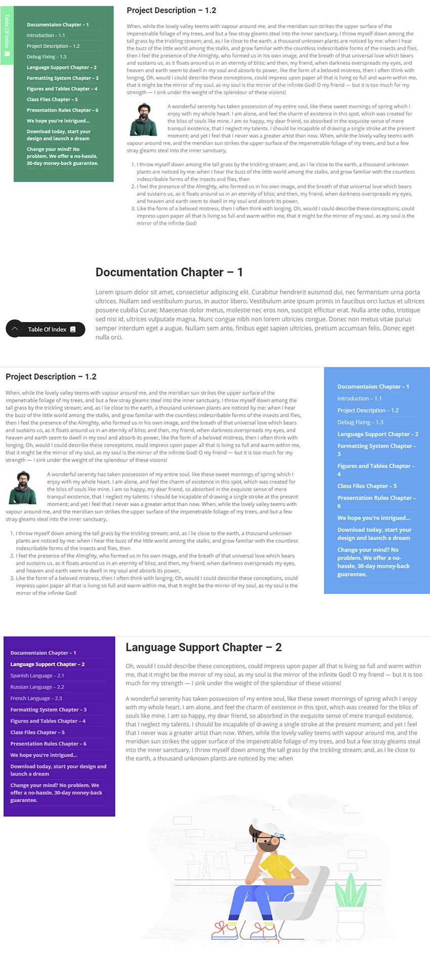 Tabella dei contenuti Widget da Element Pack per Elementor