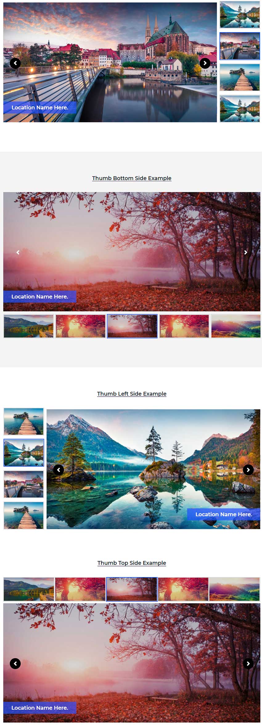 Galleria Slider - Image Slider Widget di HT Mega per Elementor