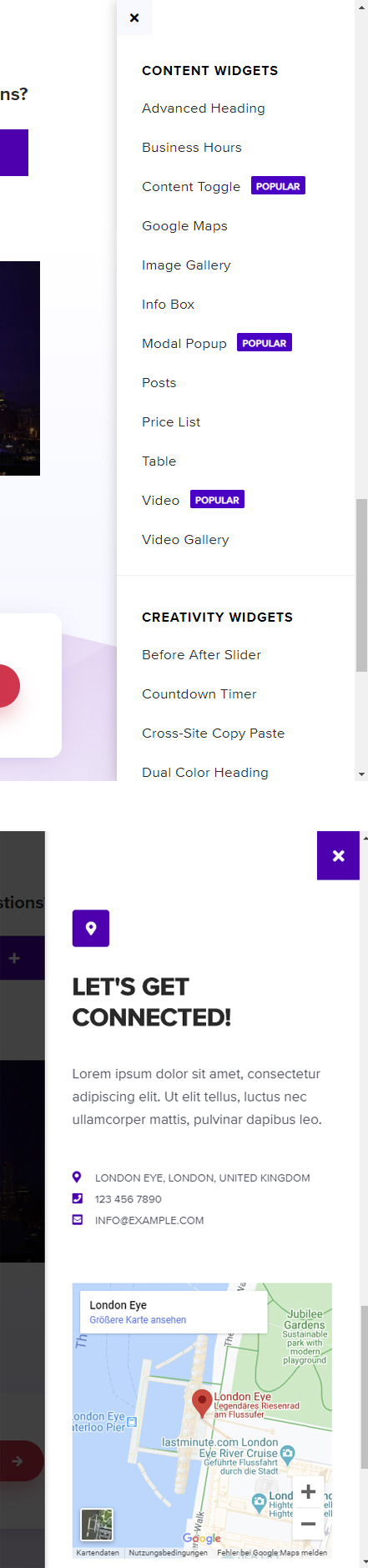 Offcanvas Sidebar Widget di Ultimate Addons per Elementor