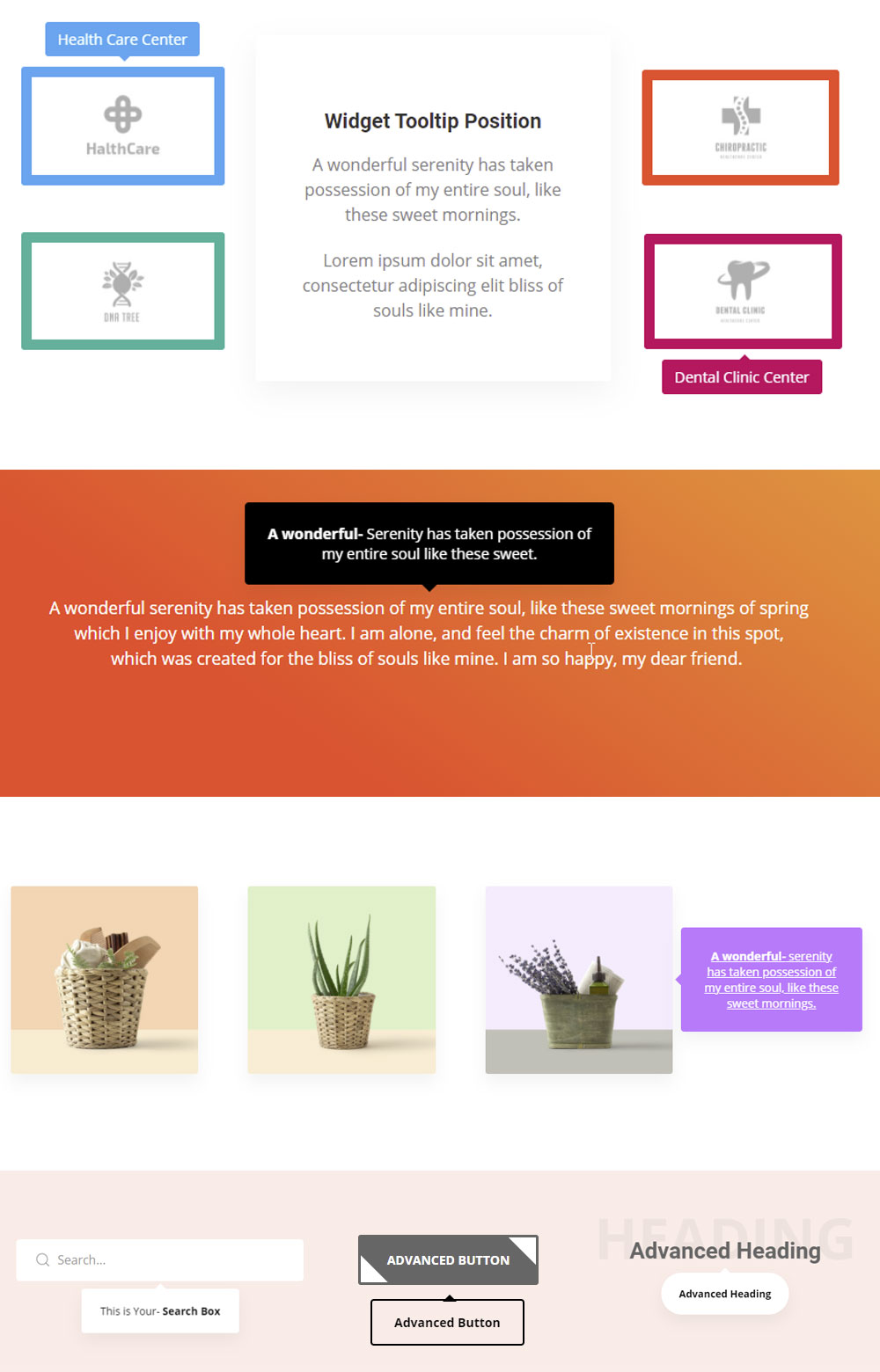 Tooltip Widget di Element Pack per Elementor