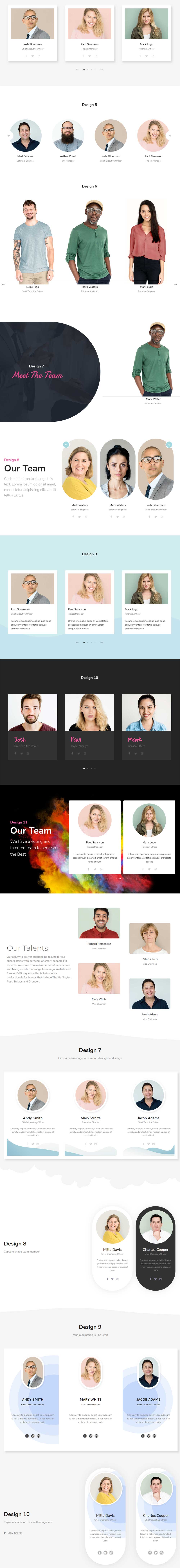 Membri del team Persone Widget da HappyAddons per Elementor