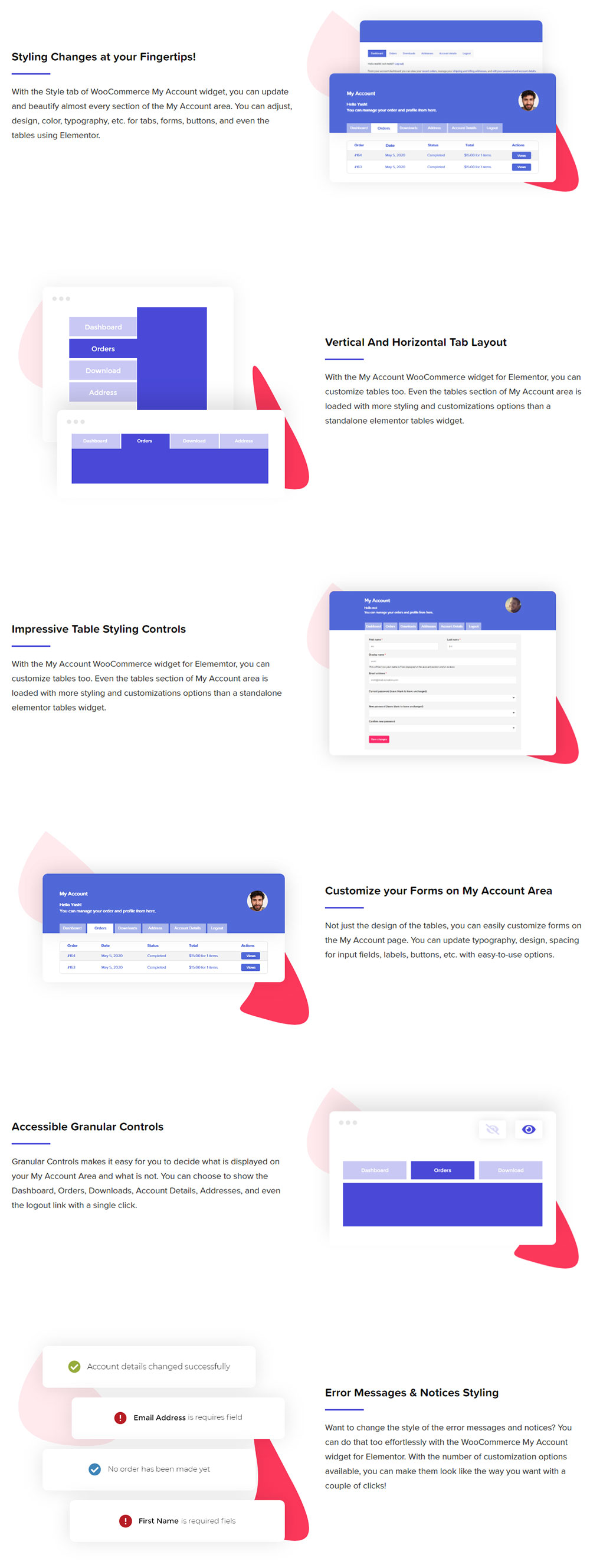 Il mio account Widget per WooCommerce da PowerPack per Elementor