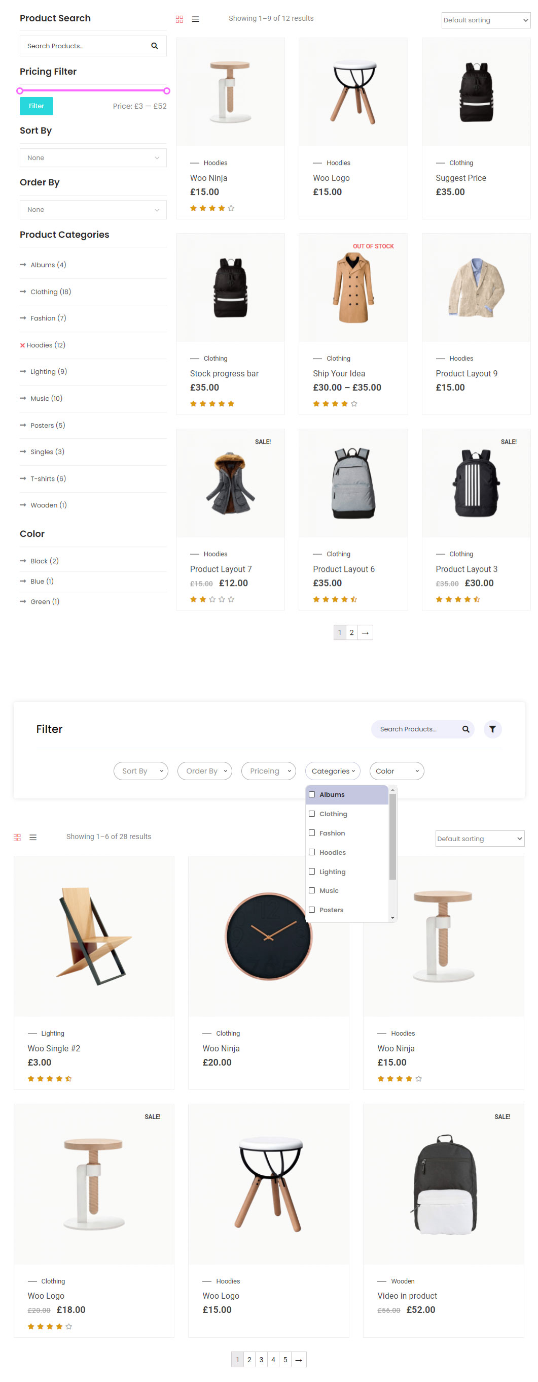 WooCommerce Filters Widget bij WooLentor voor Elementor