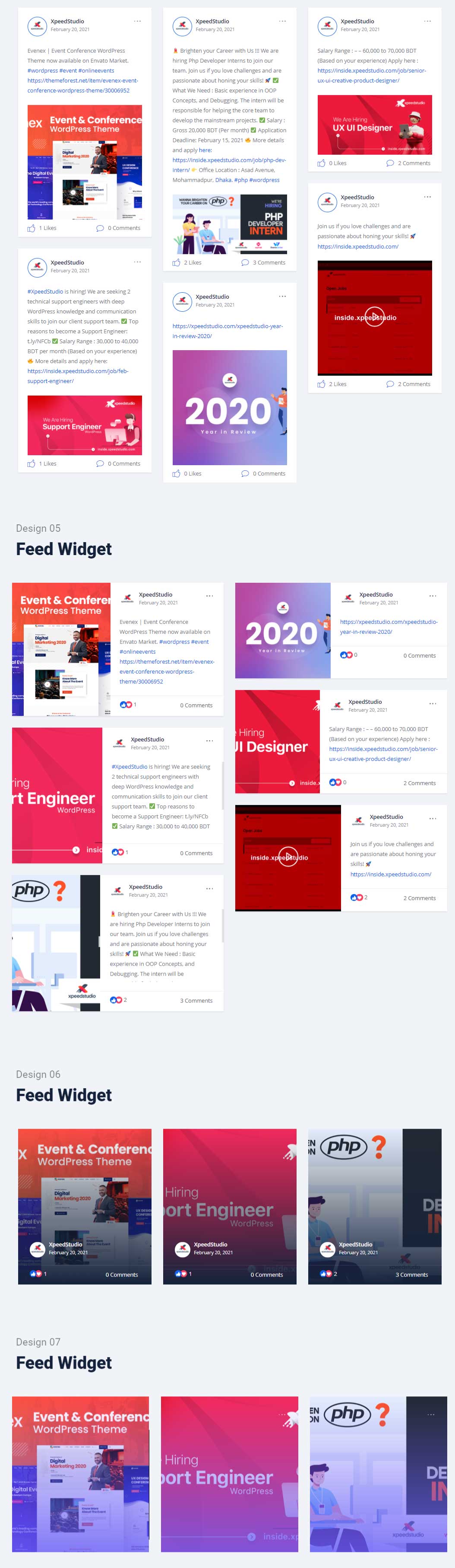 Facebook Feed Widget da ElementsKit per Elementor