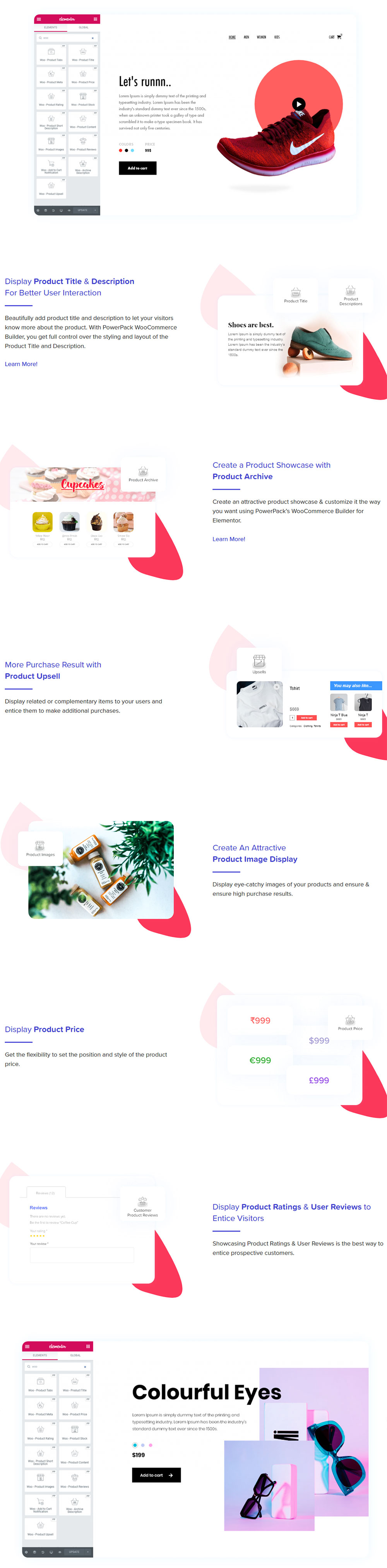 Pagina prodotto singolo Widget da PowerPack per Elementor