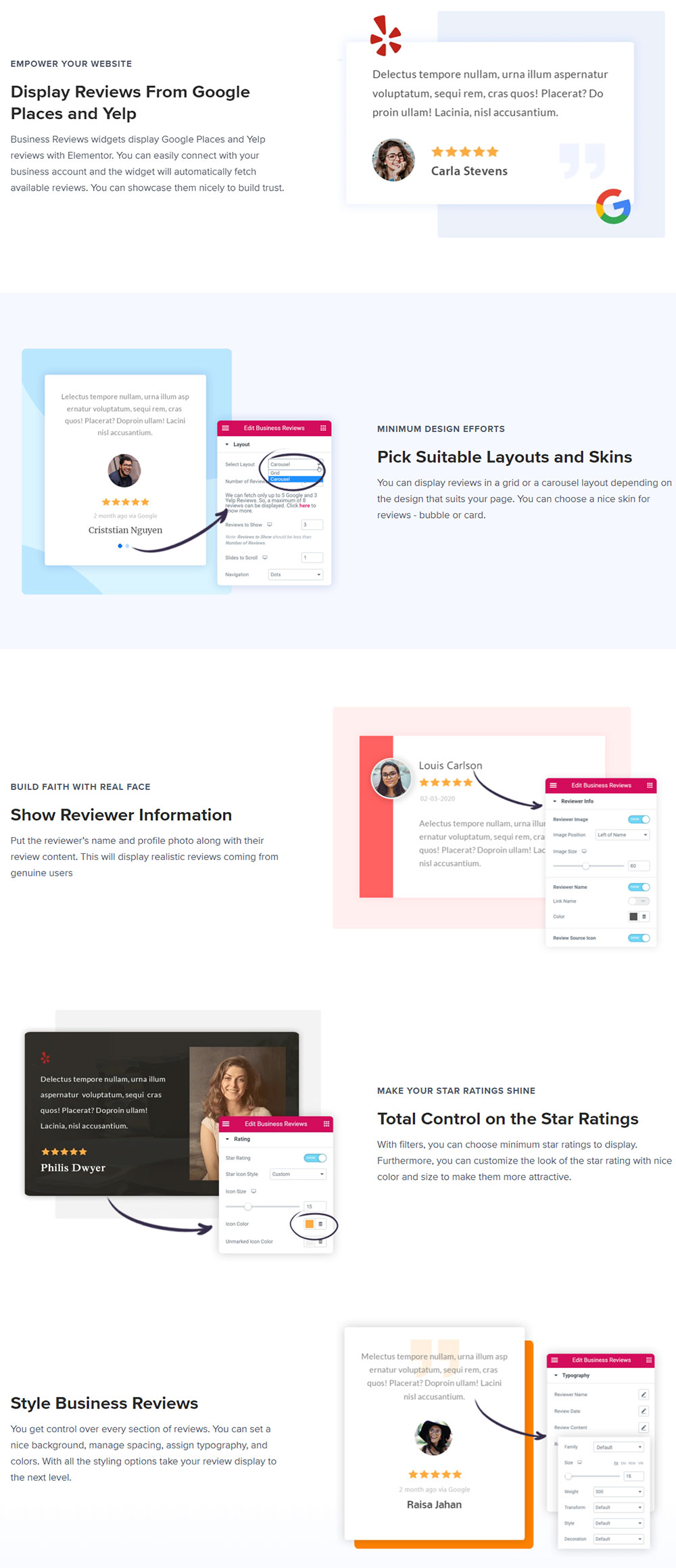 Google beoordelingen Widget bij Ultimate Addons voor Elementor