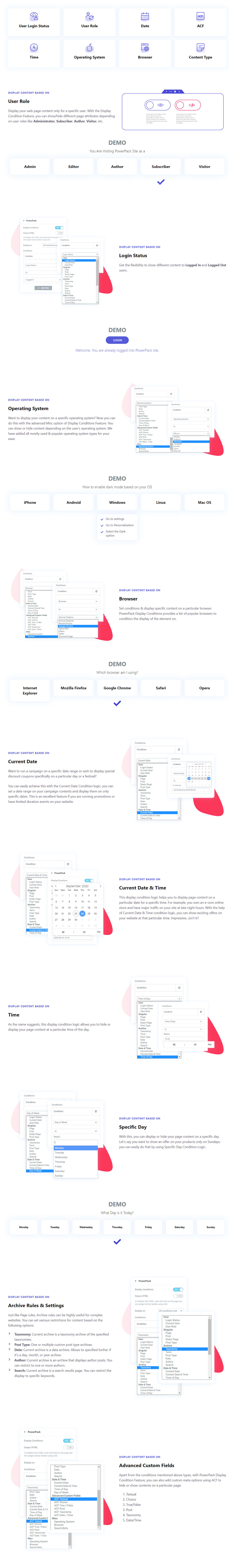 Condizioni di visualizzazione Regole di visualizzazione Widget per PowerPack per Elementor