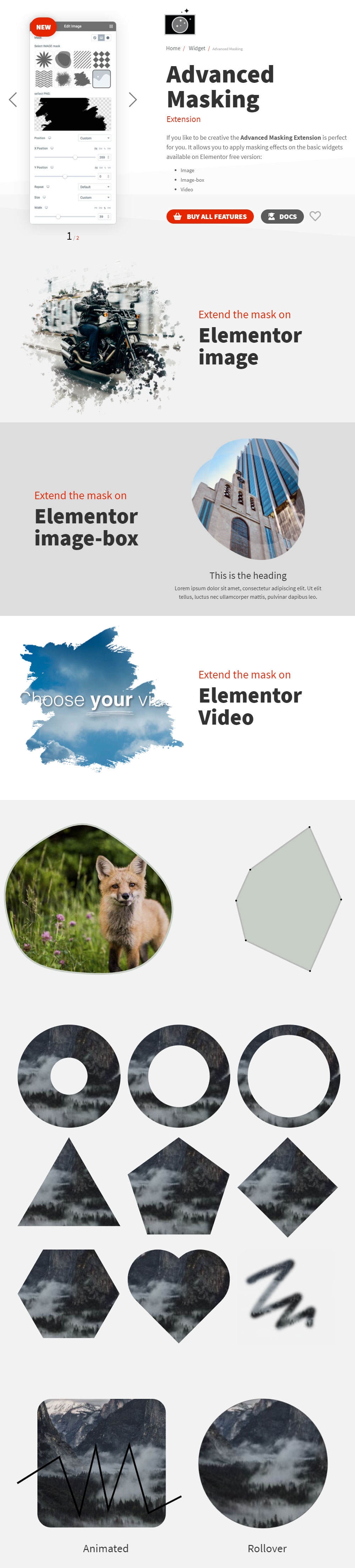 Effetti di morphing Mascheramento dell'immagine Widget da Dynamic.ooo per Elementor