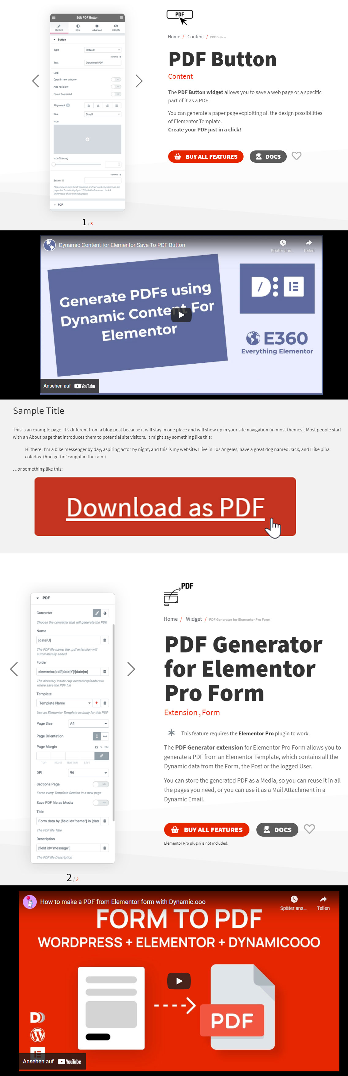 Genera PDF Widget da Dynamic.ooo per Elementor