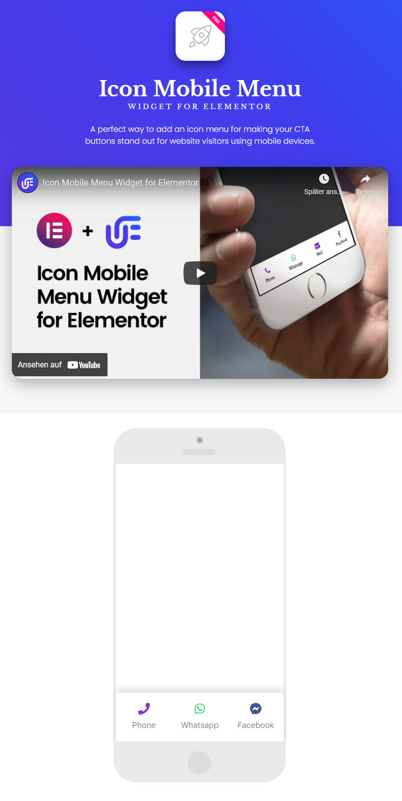 Menú móvil Widget por Unlimited Elements para Elementor